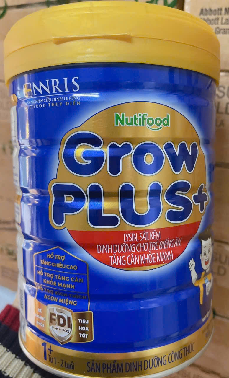 Sữa bột Nutifood Grow plus+ xanh hộp/lon 1,5kg (1500g)